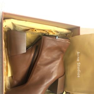 Acne Studio tan leather booties size 39.5